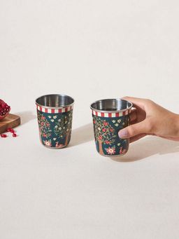 Chumbak - Chinar Steel Tumblers - Pack of 2, 220 Ml Kashmir Trails