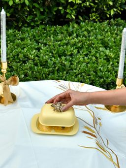 Living With Elan - Elan Royal Hive Stainless Steel Butter Dish Butter Yellow