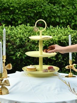 Living With Elan - Elan Royal Hive 3 Tier Cupcake And Dessert Stand Butter Yellow