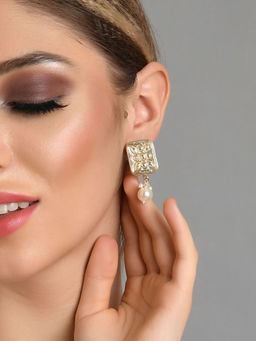 Fida - Wedding Ethnic Gold Plated Kundan Stud Earring for Women