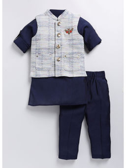 Little Collars - Charing Ethnic Kurta and Jacket with Embroidery for Boys (Set of 3)