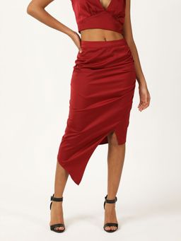 Forever 21 - Wine Asymmetrical Hem Skirt