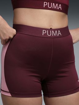 Puma - Strong High-Waist Womens Maroon Shorts