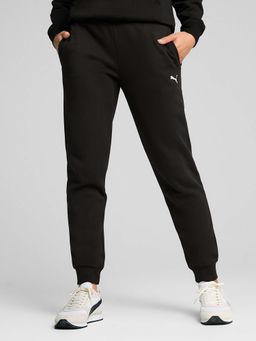 Puma - Womens Cotton Fleece Black Solid Joggers