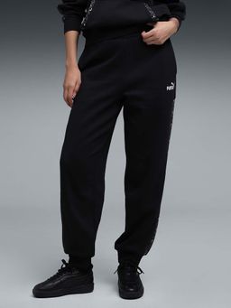 Puma - Essentials Womens Fleece Black Animal Graphic Print Joggers