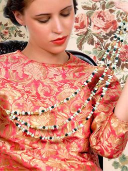 Odette - Three-Layered Sea Green Stone Necklace