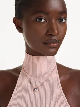 SWAROVSKI - White and Blue Evil Eye Necklace