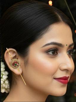 Fabula - Gold Lotus Bugadi Ear Cuff Earrings