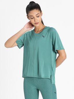 Puma - Studio Graphene Relaxed Fit Womens Green Training Relaxed T-shirt