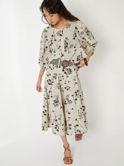 max - Cream Women Floral Round Neck Elegant Relaxed Daily Wear Top
