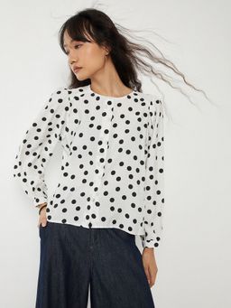 max - Cream Women Round Neck Contemporary Chic Stylish Everyday Top
