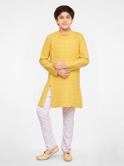 Jeetethnics - Boys Yellow Kurta Pyjama (Set of 2)