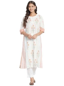 Fabindia - Cotton Printed Regular Fit Long Kurta