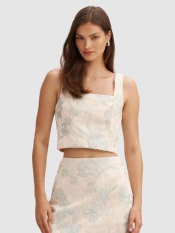 Forever New - Calliope Cream Embellished Crop Top