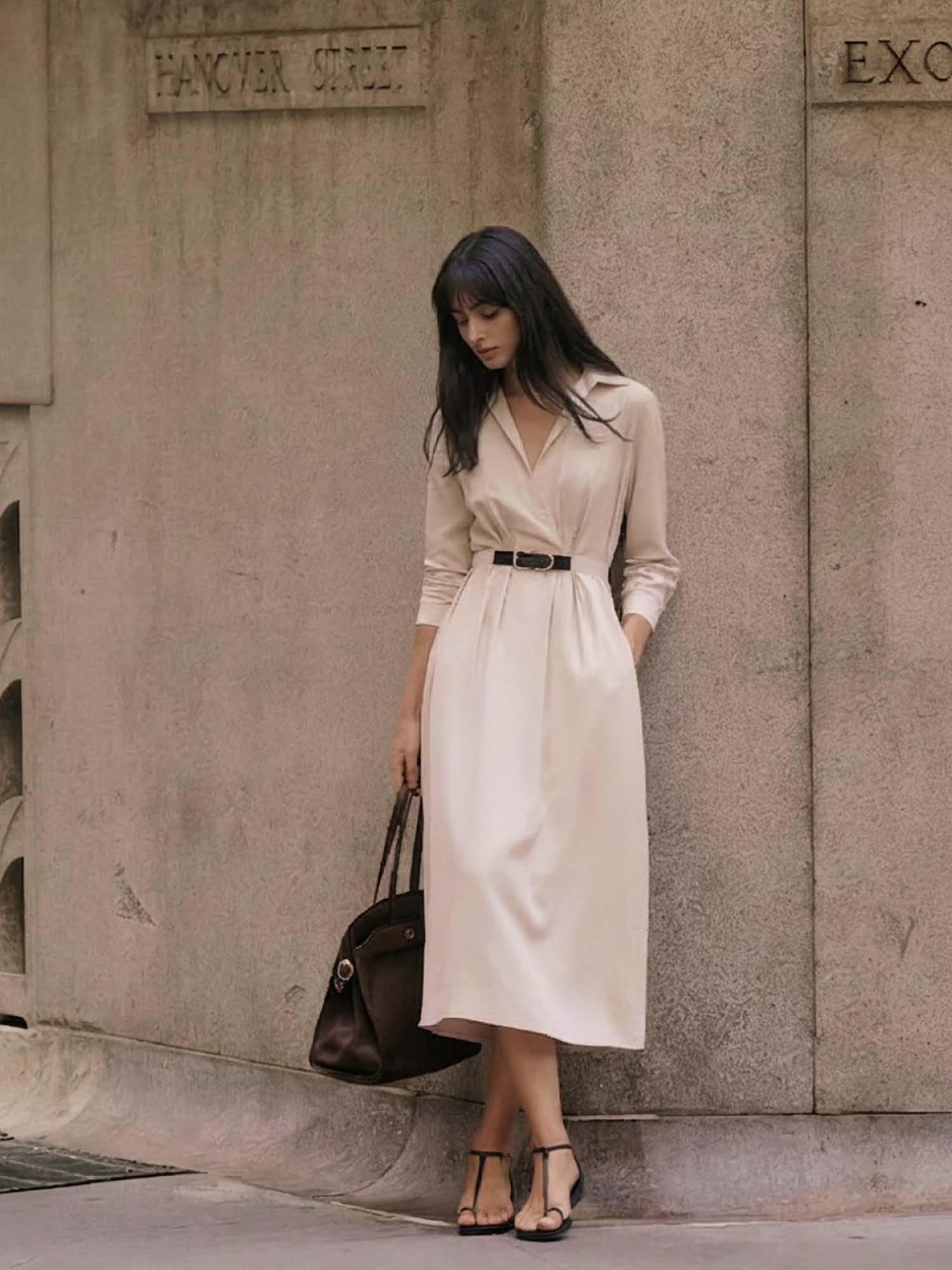 Aveline Statement Midi Dress Beige-picture-39