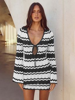 MISS MOSA BY AKANKSHA - Juliane Crochet Holiday Mini Dress White