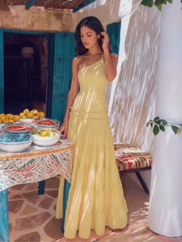 MISS MOSA BY AKANKSHA - Justine Backless Layered Maxi Dress Yellow