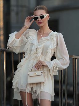MISS MOSA BY AKANKSHA - Prisca Mini Ruffle Dress White