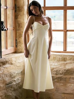 MISS MOSA BY AKANKSHA - Sandria Summer Midi Dress Off White