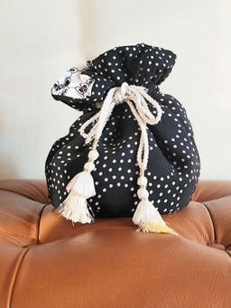 Misfit Panda - Black Printed Potli