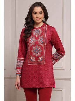 Biba - Women Red Polyester Printed Kurti