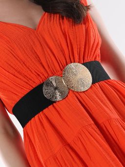 Haute Sauce - Womens The Lilypad Elastic Belt - Raven Black