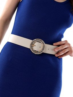 Haute Sauce - Womens The Celeste Buckle Belt - Ivory White