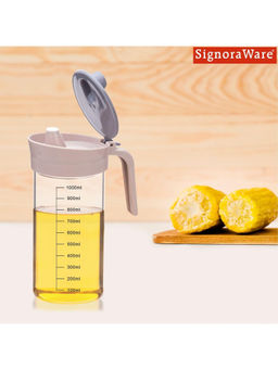 Signoraware - Beige Glass Eze Flow Borosilicate Oil Dispenser (1000ml)