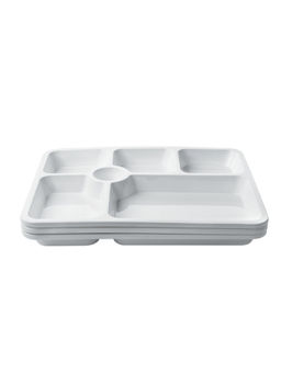 Signoraware - White Plastic New Stack 5 in 1 Dinner Plates (Pack of 3)