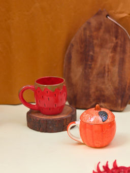 WEAVING HOMES - Multi-Color OG Strawberry Mugs with Lid (Pack of 2)
