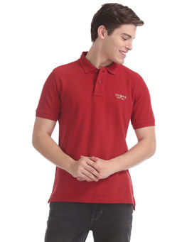 U.S. POLO ASSN. - Red Solid Pique Polo Shirt