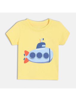 MINI KLUB - Cotton Half Sleeves Submarine Printed T-Shirt