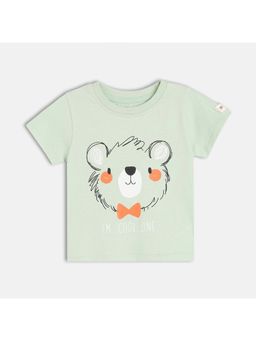 MINI KLUB - Cotton Half Sleeves Animal Printed Tee - Green