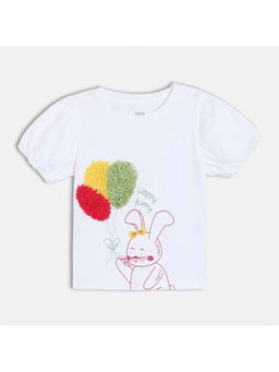 MINI KLUB - Cotton Half Sleeve Animal Printed Knit Top