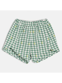 MINI KLUB - Cotton Green and White Checked Shorts