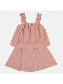MINI KLUB - Cotton Sleeveless Solid Top and Skirt Set