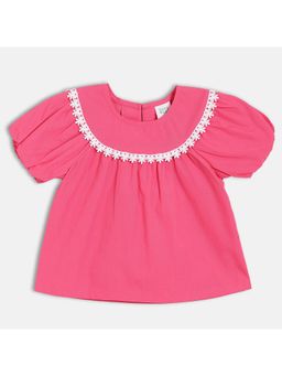 MINI KLUB - Cotton Half Sleeves Solid Woven Dress