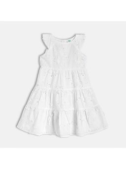 MINI KLUB - Cotton Half Sleeve Schiffli Detail A-Line Dress