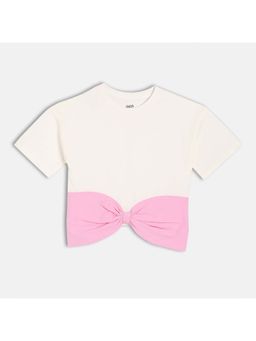 MINI KLUB - Cotton Half Sleeves Solid Knit Top