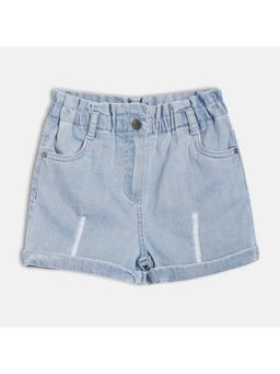 MINI KLUB - Girls Denim Cotton Solid Shorts