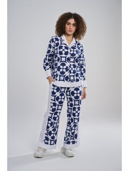TERRA LUNA - Blue Printed Jolo Pant