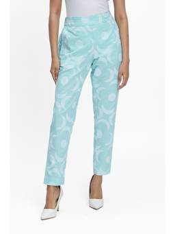 TERRA LUNA - Blue Printed Doda Pant