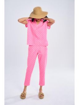 TERRA LUNA - Pink Printed Doda Pant
