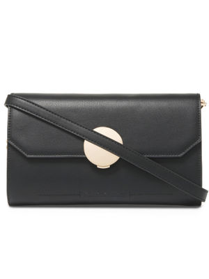 circular push lock crossbody bag