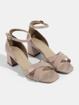 Lemon & Pepper - Mauve Block Heel Ankel Strap Sandals