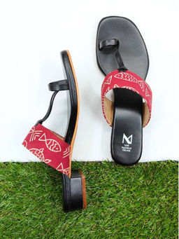 The Madras Trunk - Black Amara Block Heel Kolhapuris