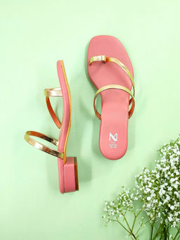 The Madras Trunk - Light Pink Comet Block Heels Sandals