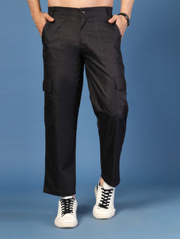 RIGO - Men Black Twill Solid Cargo