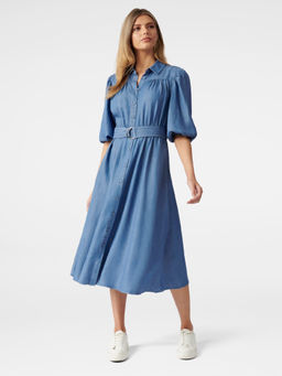 Forever New - Pia Petite Puff Sleeve Shirt Dress With Belt