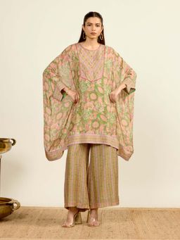 Aarke Ritu Kumar - Green Floral Round Neck Co-ord Set